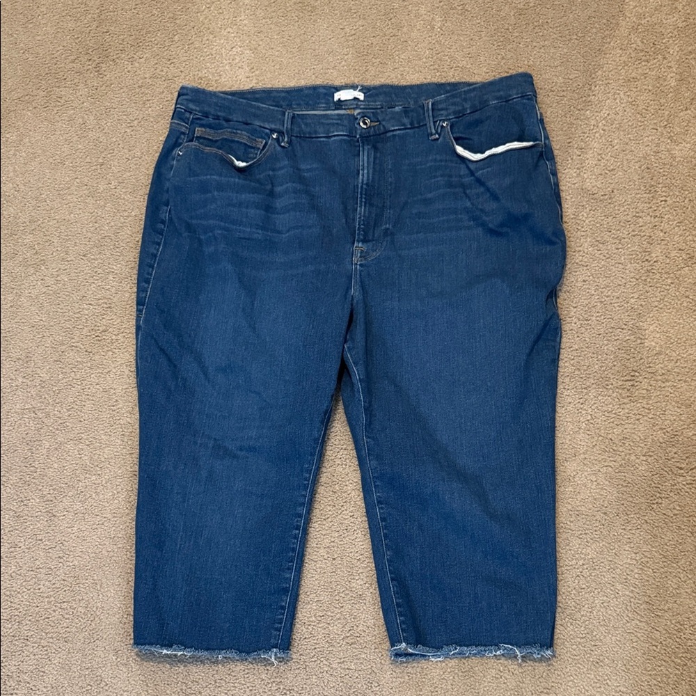Good American Blue Denim Capri Jeans
